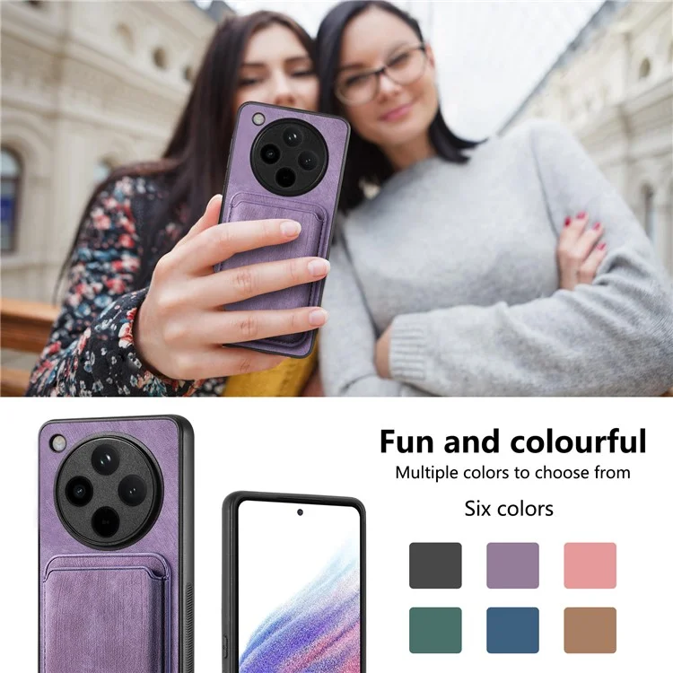 Étui pour Oppo Find X8 5G, en cuir rétro + TPU, avec emplacement pour carte amovible - Marron