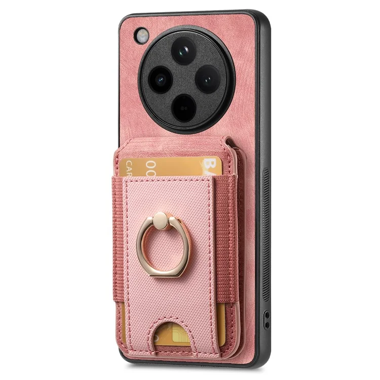Für Oppo Find X8 5G Hülle mit abnehmbarem Kartenfach Ständer Leder Rückseite - Pink