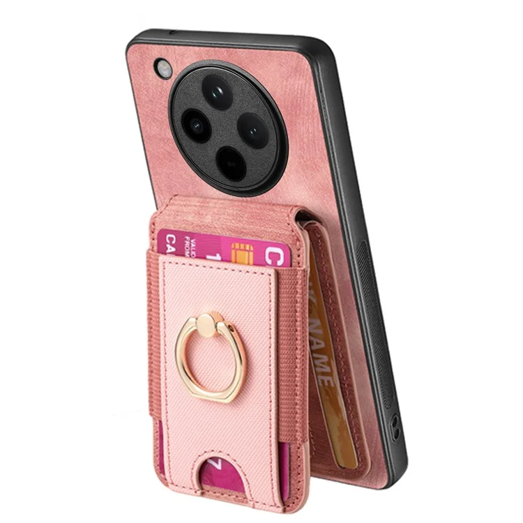 Für Oppo Find X8 5G Hülle mit abnehmbarem Kartenfach Ständer Leder Rückseite - Pink