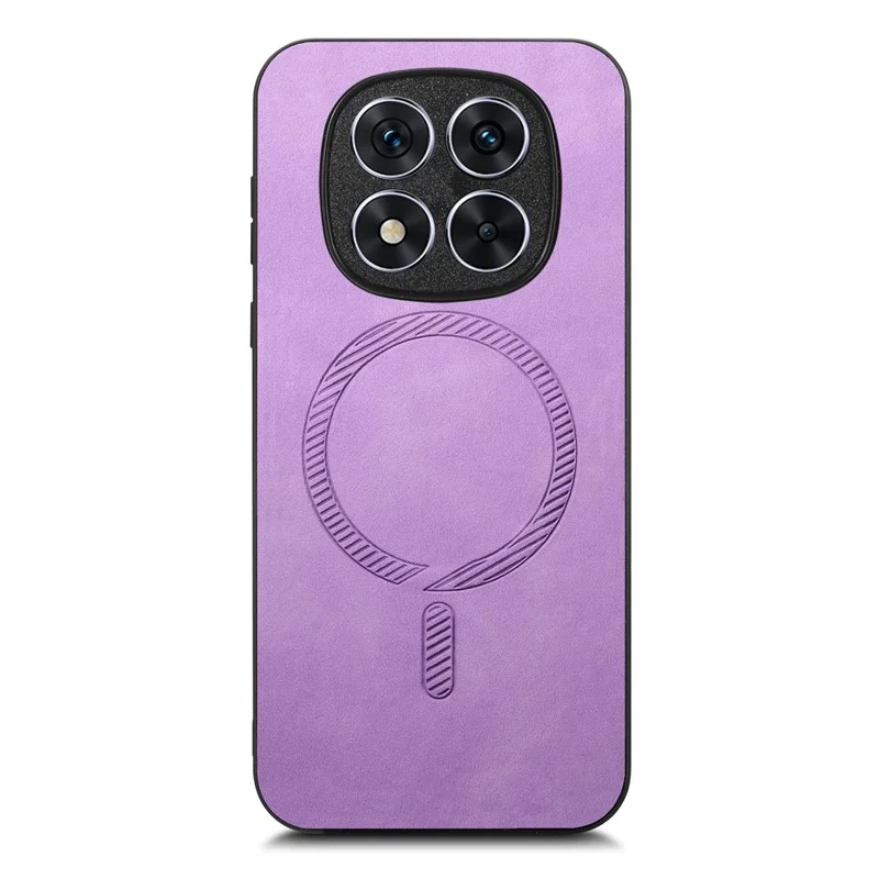 For Xiaomi Redmi Note 14 Pro+ 5G Leather Back Magnetic Case Skin-Touch Phone Cover - Purple
