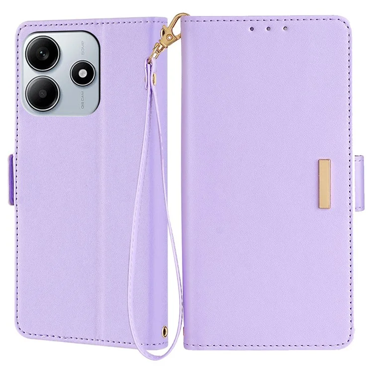 Custodia portafoglio in pelle con funzione RFID Blocking e supporto per Xiaomi Redmi Note 14 5G - Viola