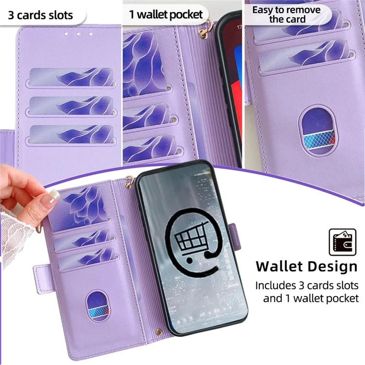 Custodia portafoglio in pelle con funzione RFID Blocking e supporto per Xiaomi Redmi Note 14 5G - Viola