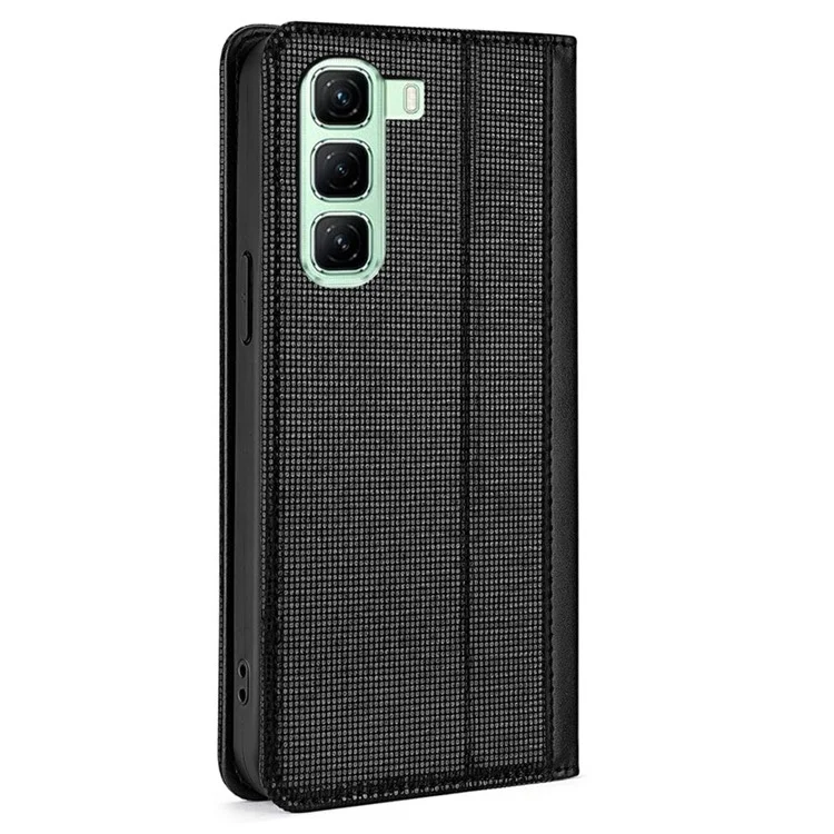 Custodia in pelle con portafoglio e supporto per Infinix Hot 50 4G, con blocco RFID - Nero