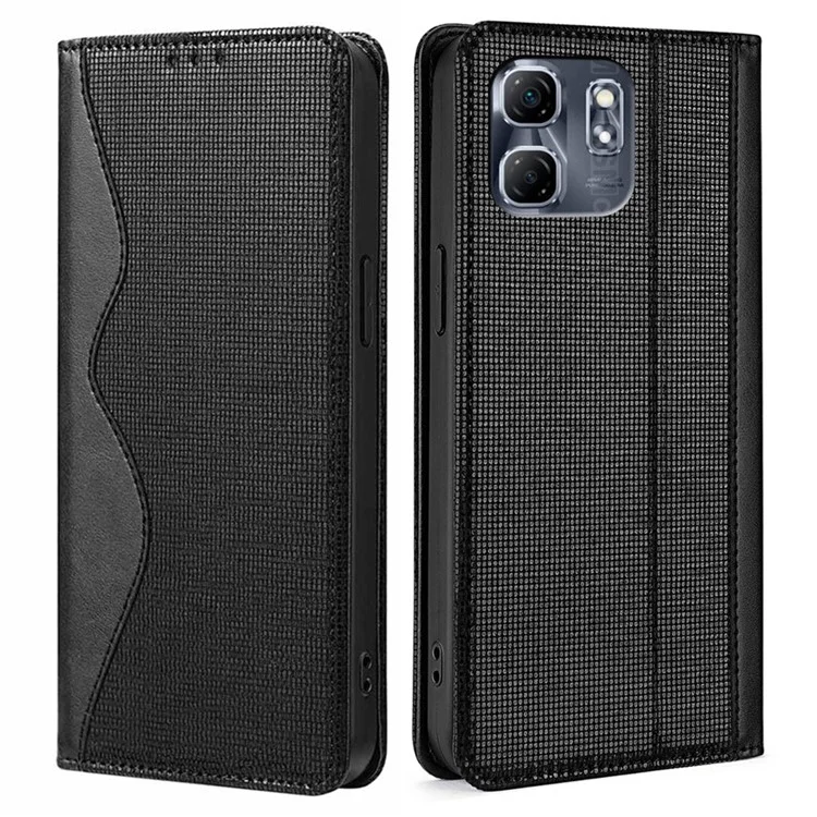 Custodia in pelle per Infinix Hot 50i 4G, con supporto e funzione di blocco RFID - Nero