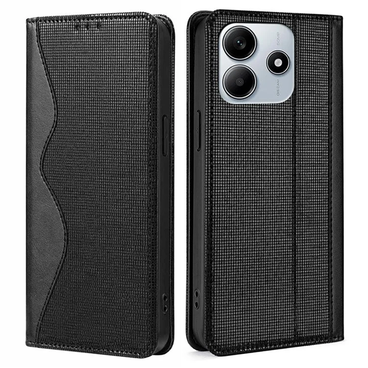 Étui en cuir portefeuille avec support et protection RFID pour Xiaomi Redmi Note 14 5G - Noir