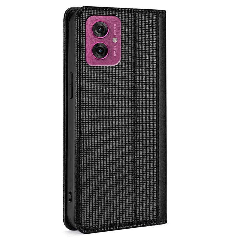 Funda de piel tipo cartera con soporte y bloqueo RFID para Motorola Moto G55 5G - Negro