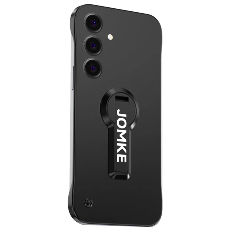 Funda para Samsung Galaxy S25 de plástico rígido sin marco con soporte, pintura al horno - Negro