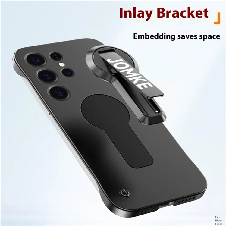 Für Samsung Galaxy S25 Ultra Case Hard PC Rahmenlos Backlack Ständer Handyhülle - Schwarz