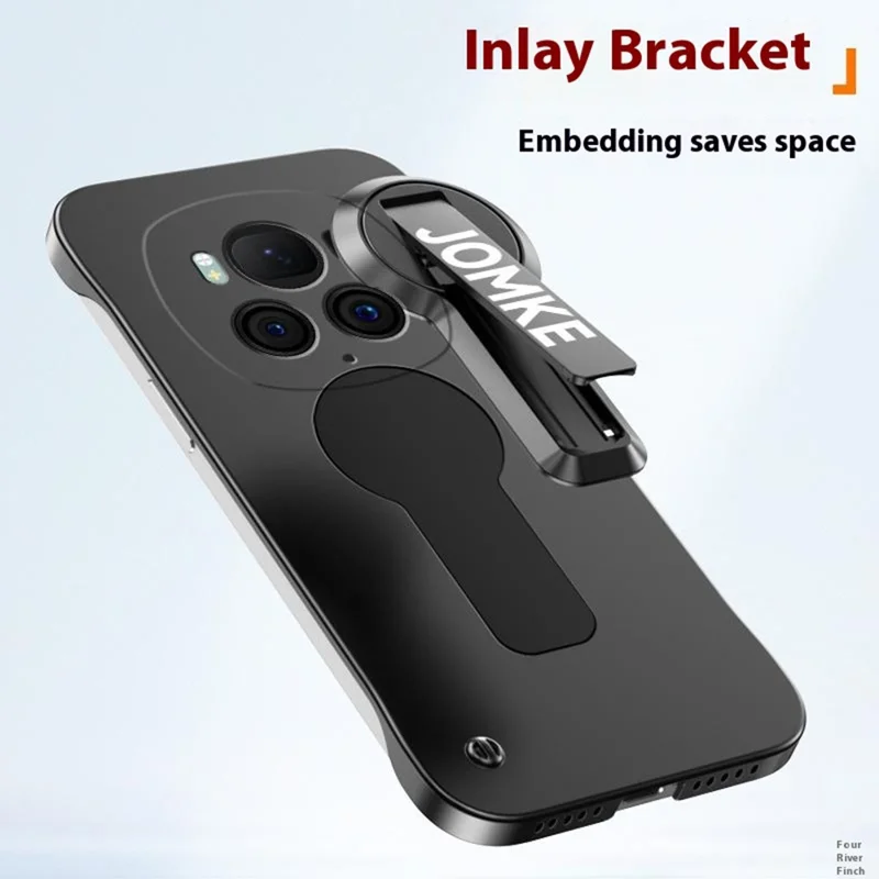 For Honor Magic6 5G Case Hard PC Frameless Baking Paint Kickstand Phone Cover - Silver