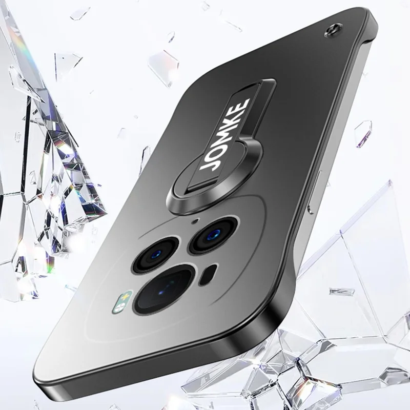 For Honor Magic6 5G Case Hard PC Frameless Baking Paint Kickstand Phone Cover - Silver