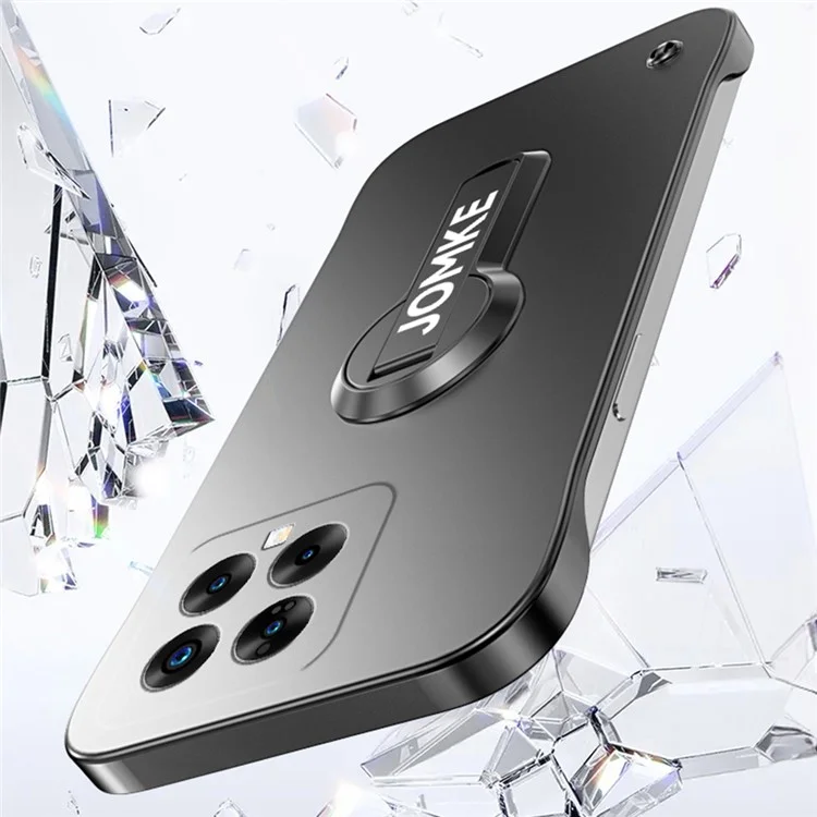 Coque pour Xiaomi 14 en PC dur, sans cadre, avec peinture de cuisson et support - Noir