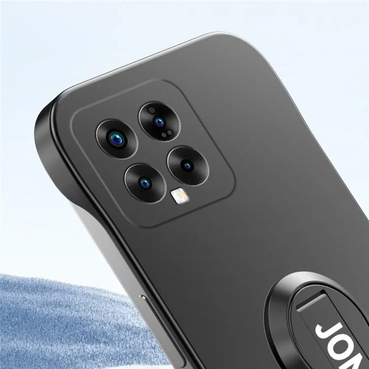 Coque pour Xiaomi 14 en PC dur, sans cadre, avec peinture de cuisson et support - Noir
