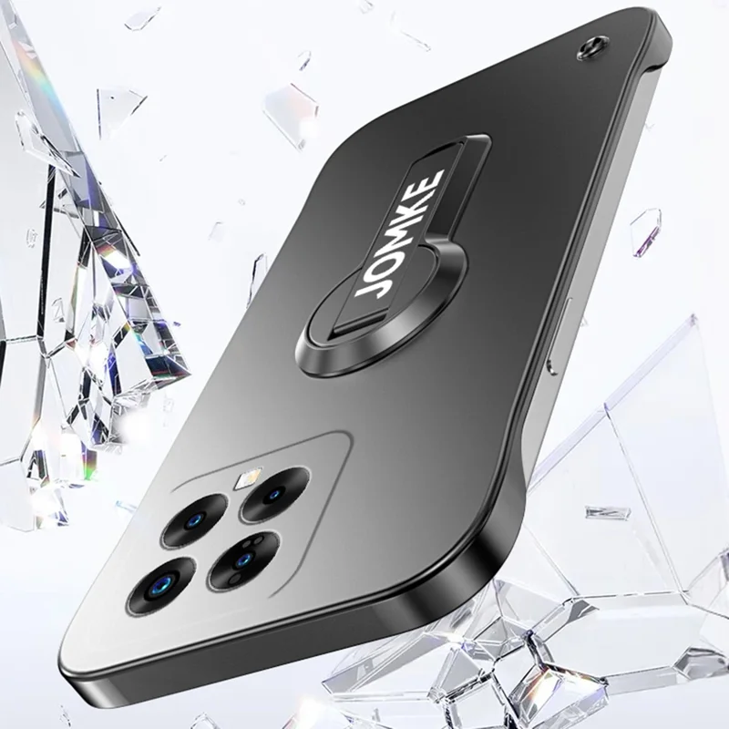 For Xiaomi 14 Case Hard PC Frameless Baking Paint Kickstand Phone Cover - Silver