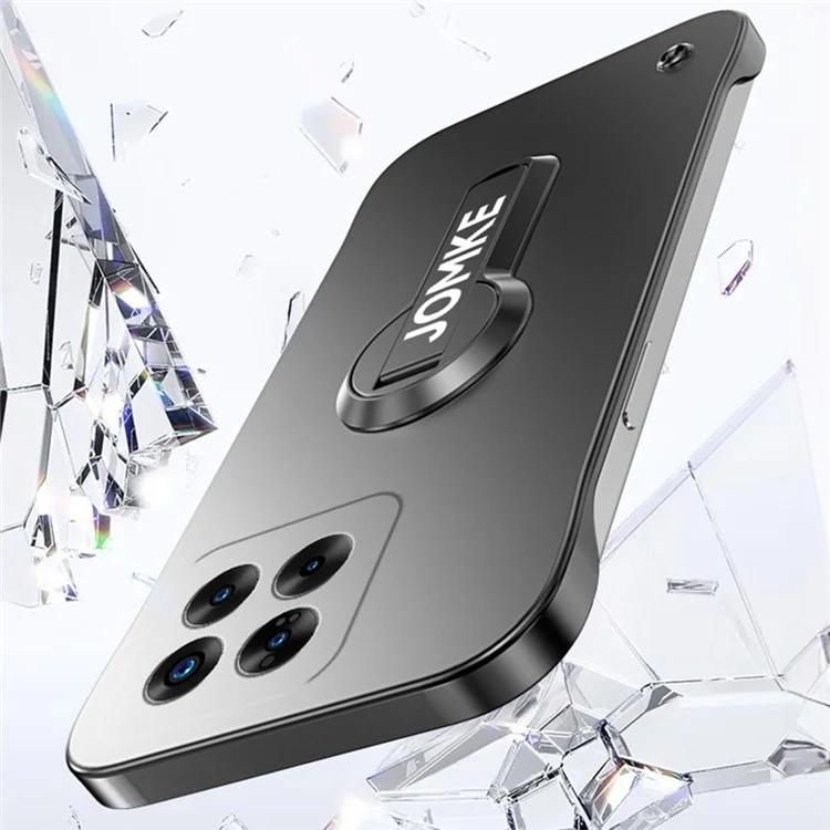 Для Xiaomi 14 Pro чехол жесткий ПК безрамочный с покрытием под выпечку, подставка для телефона - черный