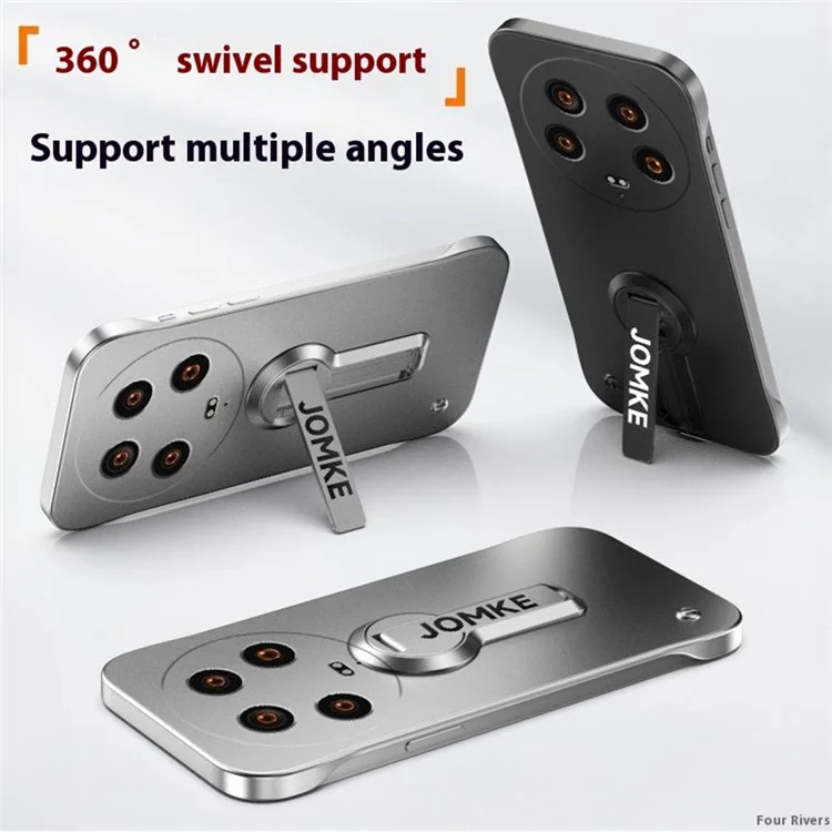 Coque pour Xiaomi 14 Ultra en PC rigide, sans cadre, avec peinture de cuisson et support - Noir
