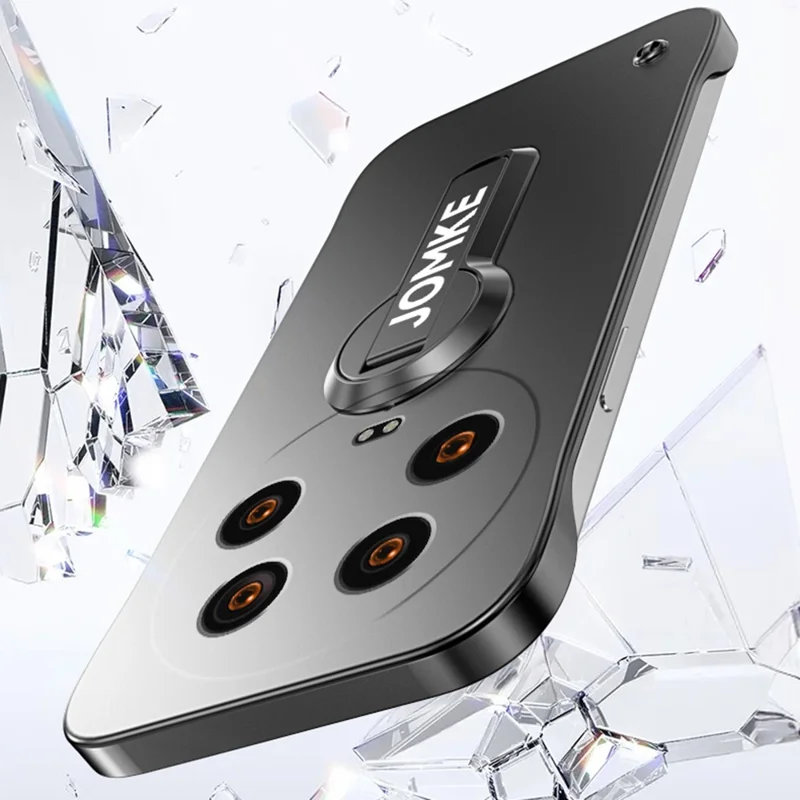 For Xiaomi 14 Ultra Case Hard PC Frameless Baking Paint Kickstand Phone Cover - Silver