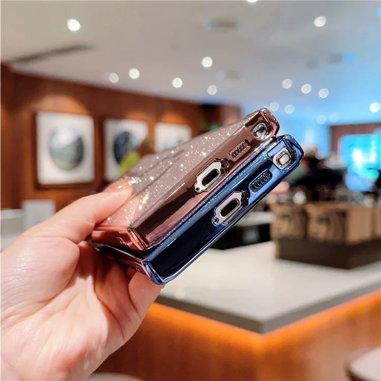 Für Samsung Galaxy S25 Ultra Hülle Elektroplattierung Glitzer TPU Klare Handyhülle Kompatibel mit MagSafe - Dunkelviolett