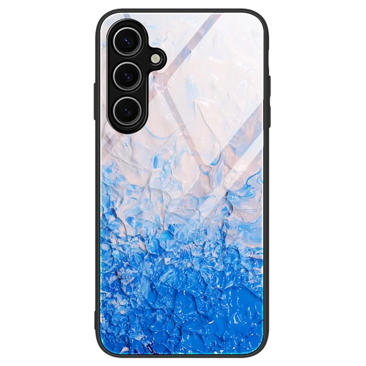Capa para Samsung Galaxy S25+ Padrão de Mármore Vidro Temperado+PC+TPU Capa de Telefone - DL07