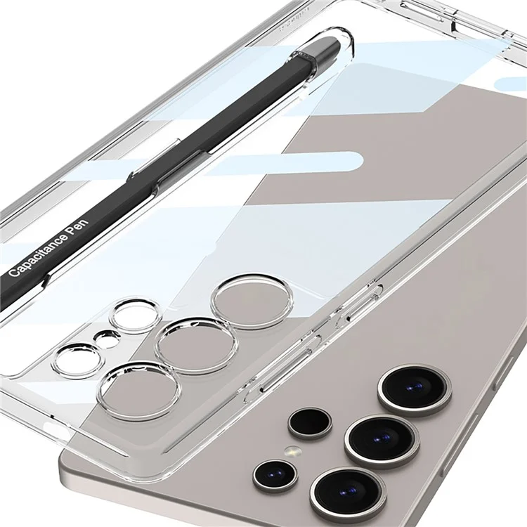GKK per Samsung Galaxy S25 Ultra Custodia Crystal Clear TPU+PC antiurto Cover per telefono - Nero trasparente