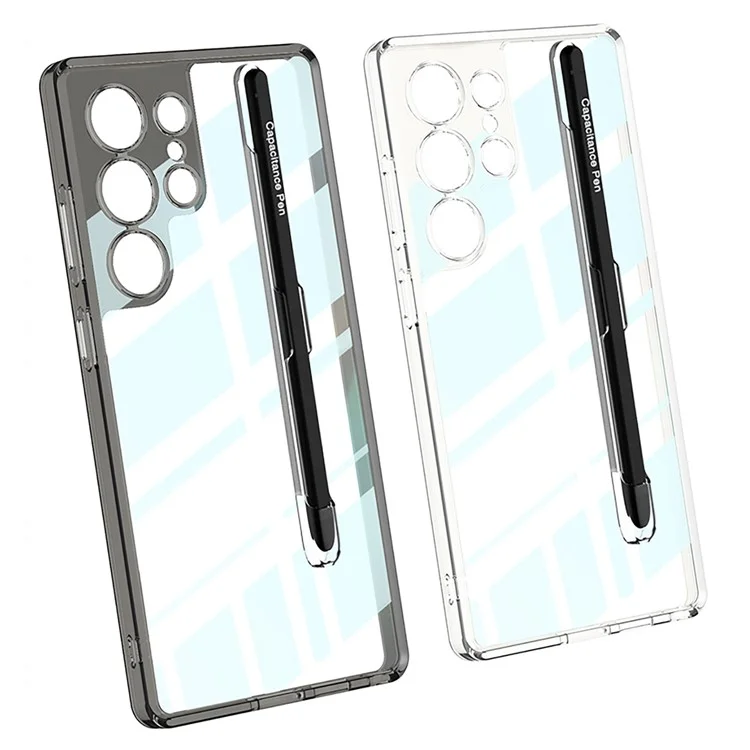 GKK per Samsung Galaxy S25 Ultra Custodia Crystal Clear TPU+PC antiurto Cover per telefono - Nero trasparente
