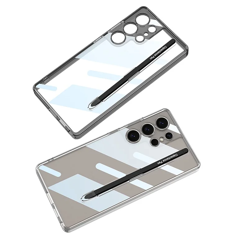 GKK per Samsung Galaxy S25 Ultra Custodia Crystal Clear TPU+PC antiurto Cover per telefono - Nero trasparente