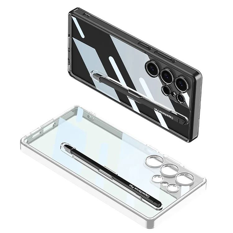 GKK per Samsung Galaxy S25 Ultra Custodia Crystal Clear TPU+PC antiurto Cover per telefono - Nero trasparente