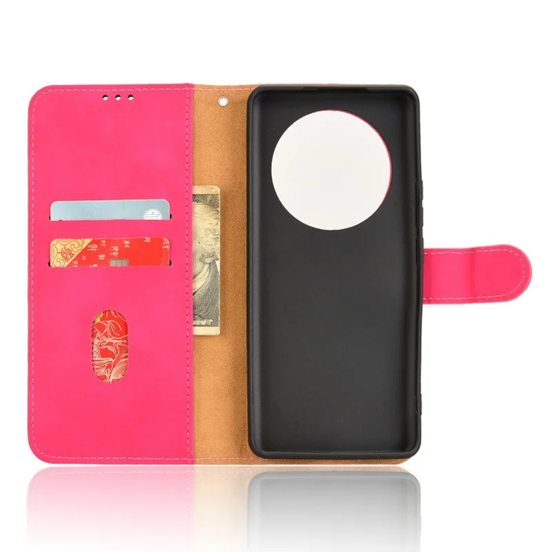 For Realme Realme 13+ 5G / 13 Pro 5G (China) Leather Case Skin-Feel Anti-Drop Wallet Flip Phone Cover - Rose