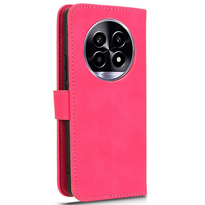 For Realme Realme 13+ 5G / 13 Pro 5G (China) Leather Case Skin-Feel Anti-Drop Wallet Flip Phone Cover - Rose