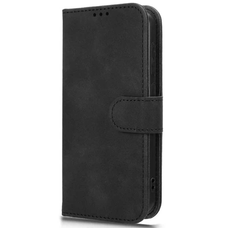 Für ZTE Blade A35 Lite Lederhülle Hautgefühl Stoßfest Brieftasche Flip Handyhülle - Schwarz