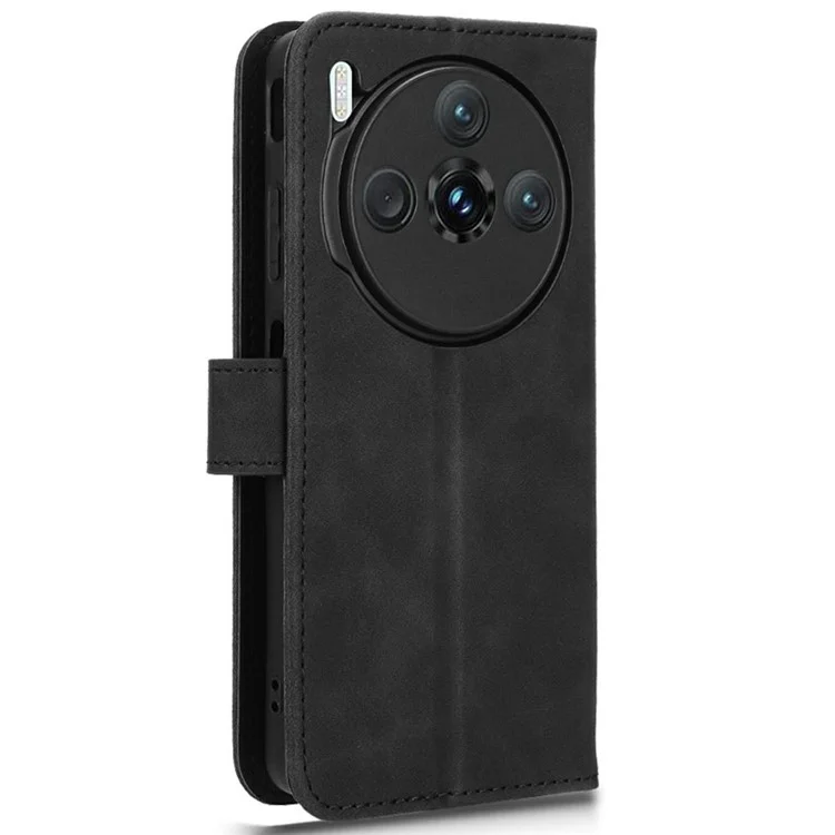 Funda de piel para ZTE nubia Z60S Pro 5G, efecto piel, anti-caída, tipo cartera con tapa - Negro