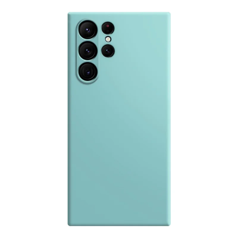 For Samsung Galaxy S25 Ultra TPU Case Straight Edge Protection Phone Cover - Cyan