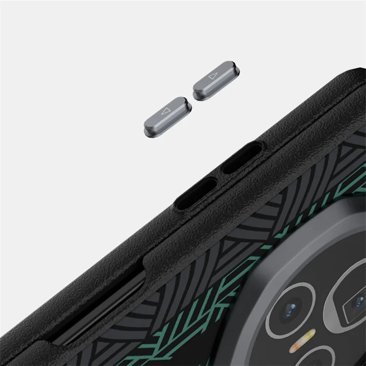 Custodia per telefono ABEEL For Honor Magic V3 5G in PC + TPU + lega di alluminio + pelle PU compatibile con MagSafe - Texture 2