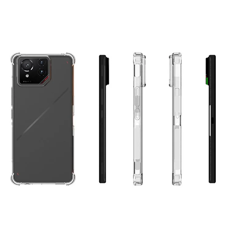 Custodia trasparente anti-urto in TPU per Asus ROG Phone 9 Pro 5G, con angoli rinforzati