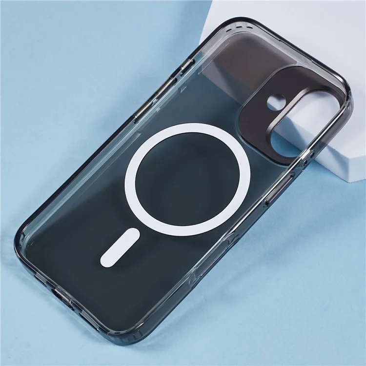 Custodia per iPhone 16 Plus compatibile con MagSafe, cover posteriore per telefono in TPU+PC con decorazione in strass - Nero trasparente