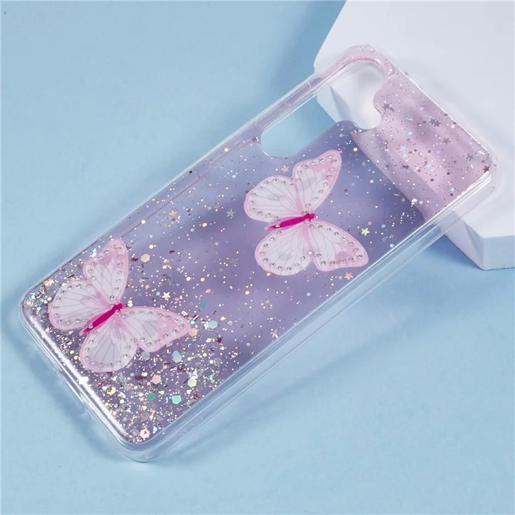 Custodia per Samsung Galaxy S25+ in epoxy PVC con farfalla TPU estetica - Rosa