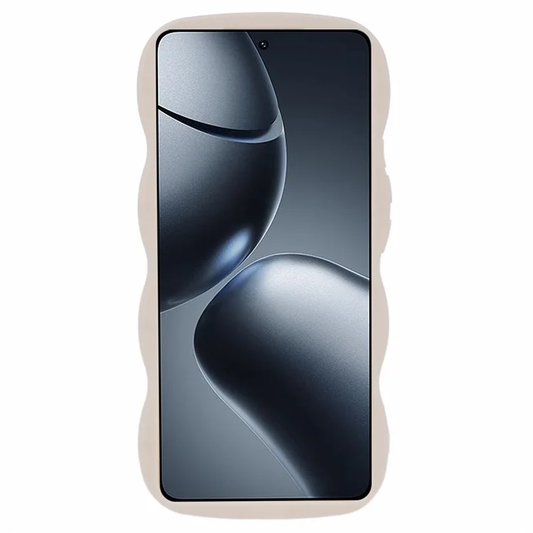 For Xiaomi 14T Pro Case TPU Protective Phone Cover Unique Curly Wave Frame - Weiß