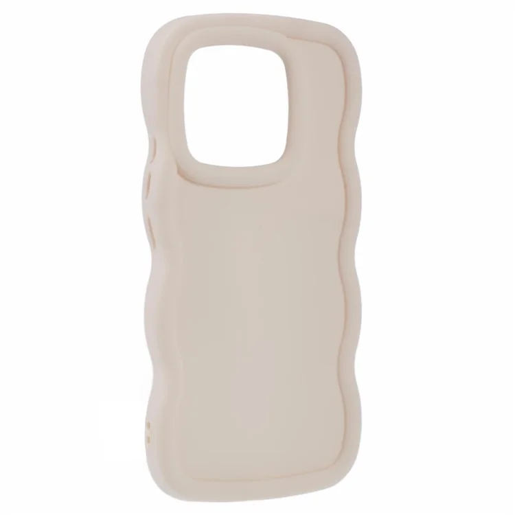 For Xiaomi 14T Pro Case TPU Protective Phone Cover Unique Curly Wave Frame - Weiß