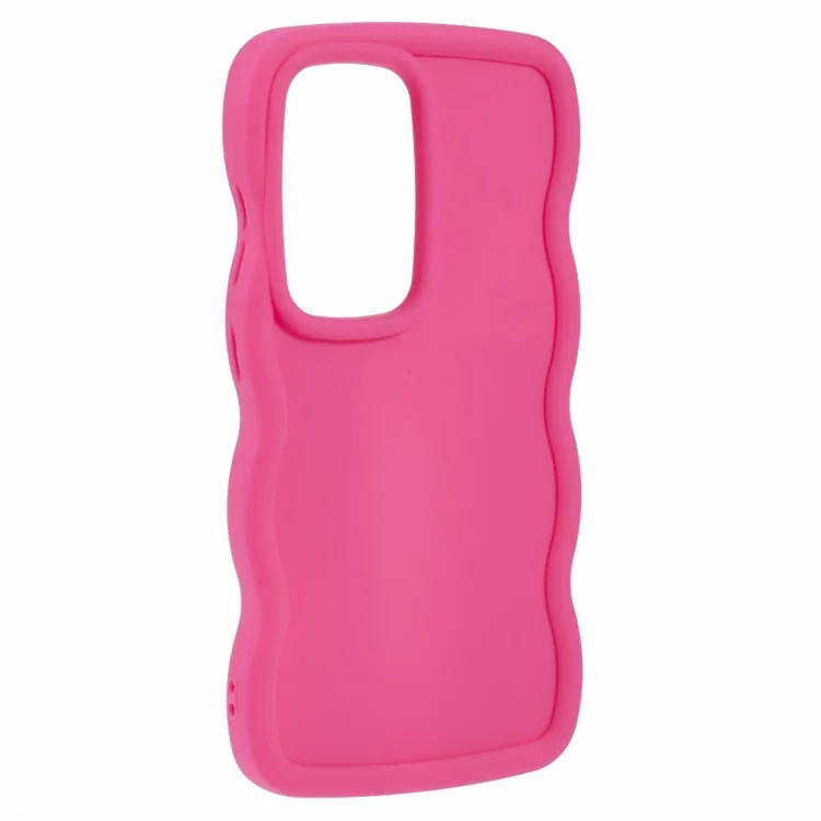 Coque de protection TPU pour Samsung Galaxy S25 Ultra, cadre à vagues bouclées uniques - Rose