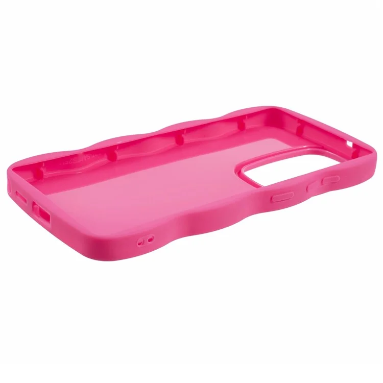 Coque de protection TPU pour Samsung Galaxy S25 Ultra, cadre à vagues bouclées uniques - Rose