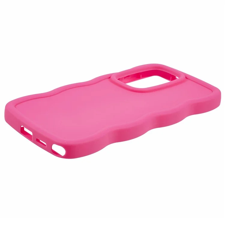 Coque de protection TPU pour Samsung Galaxy S25 Ultra, cadre à vagues bouclées uniques - Rose