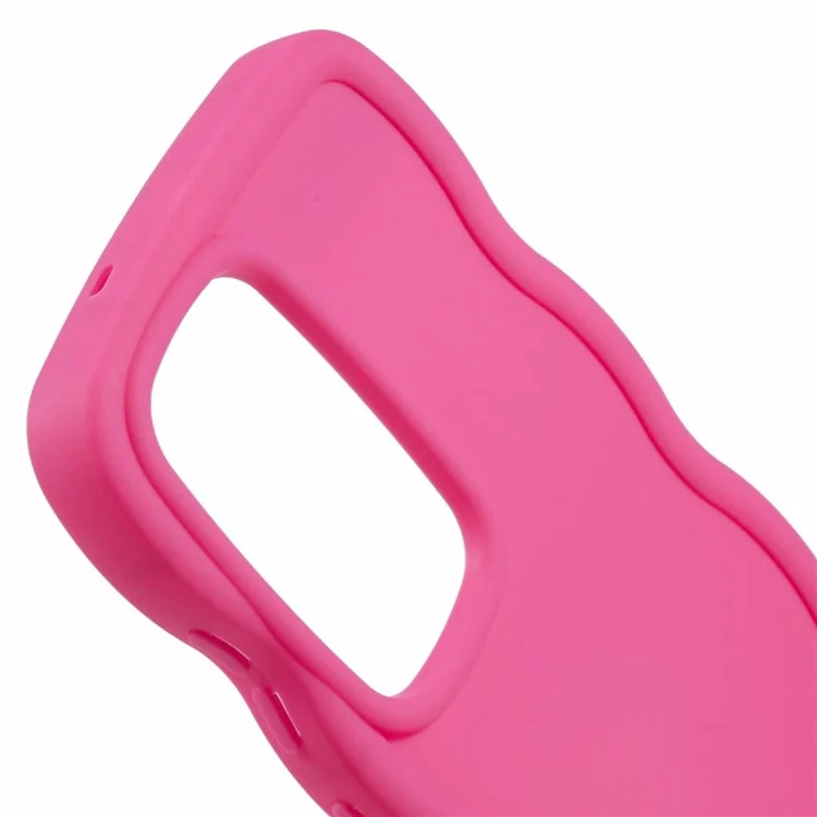 Coque de protection TPU pour Samsung Galaxy S25 Ultra, cadre à vagues bouclées uniques - Rose