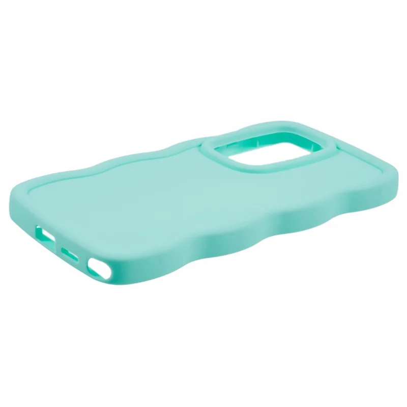 For Samsung Galaxy S25 Ultra Case TPU Protective Phone Cover Unique Curly Wave Frame - Light Green