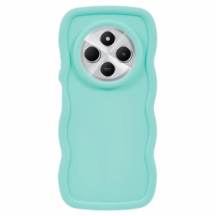 Coque TPU pour Xiaomi Redmi 14C 4G / 14R 5G / Poco C75 4G Housse de protection de téléphone à cadre ondulé unique - Vert clair