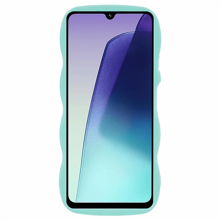 Coque TPU pour Xiaomi Redmi 14C 4G / 14R 5G / Poco C75 4G Housse de protection de téléphone à cadre ondulé unique - Vert clair