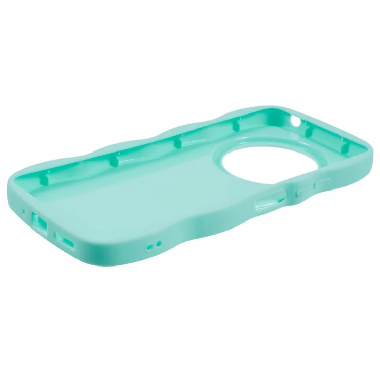 Coque TPU pour Xiaomi Redmi 14C 4G / 14R 5G / Poco C75 4G Housse de protection de téléphone à cadre ondulé unique - Vert clair