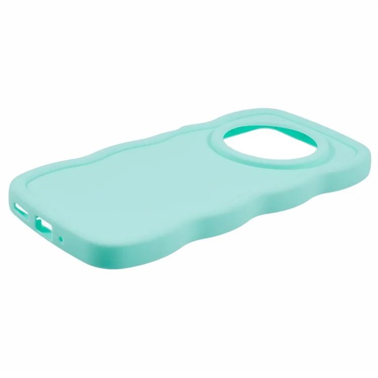 Coque TPU pour Xiaomi Redmi 14C 4G / 14R 5G / Poco C75 4G Housse de protection de téléphone à cadre ondulé unique - Vert clair