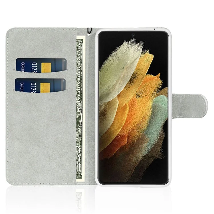Funda para Samsung Galaxy S25 Ultra de piel sintética con ranuras para tarjetas y brillo - Negro