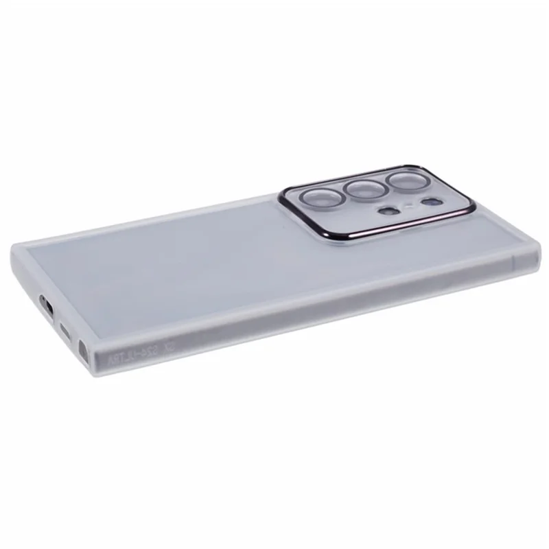 WANLONFENG DKSM Series for Samsung Galaxy S25 Ultra TPU Case Electroplated Frame with Tempered Glass -  Transparent White