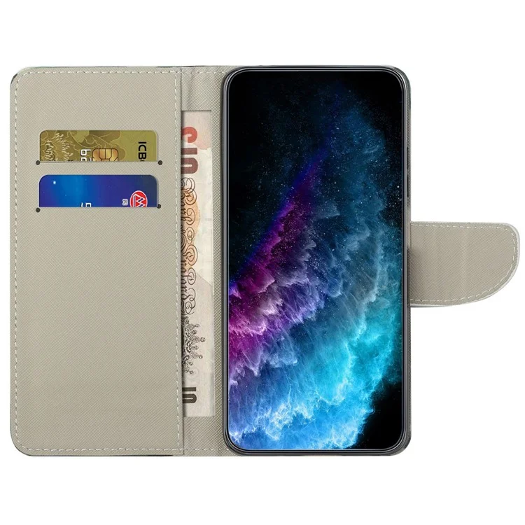 Per Motorola Moto E22i 4G / Moto E22 4G Custodia Portafoglio per Telefono con Motivo a Texture a Croce Stampa PU Pelle Custodia Flip Protettiva con Supporto - Verde Albero