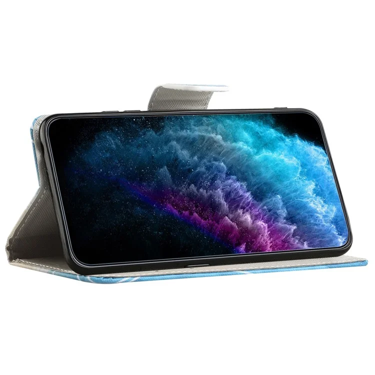 Per Motorola Moto E22i 4G / Moto E22 4G Custodia Portafoglio per Telefono con Motivo a Texture a Croce Stampa PU Pelle Custodia Flip Protettiva con Supporto - Verde Albero